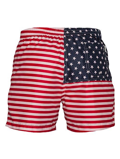 Meripex Apparel Men's Patriotic American Flag Swim Trunks: The Old Glory's