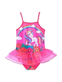 Girls Unicorn One Piece Swimsuits Bathing Suits Ruffle Swimwear Beach Tankini/Bikini/Swimming Wear Pink Blue Purple.