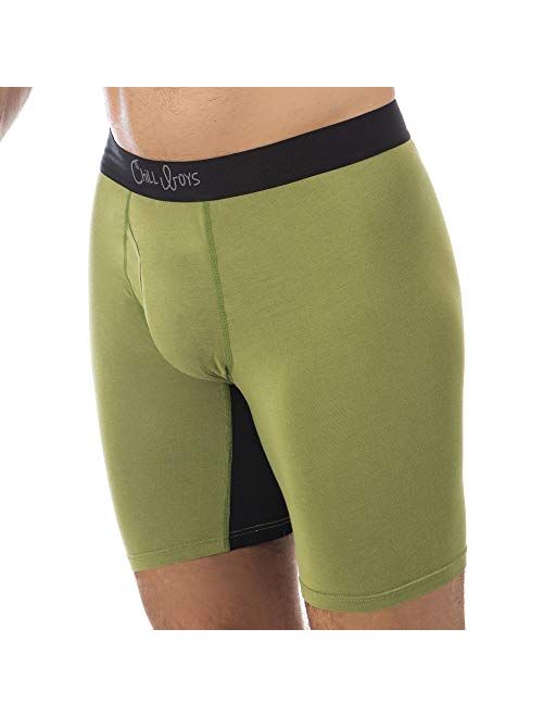 Chill Boys Bamboo Boxer Briefs-Breathable Bamboo Boxers. Soft Anti Chafing Mens Underwear