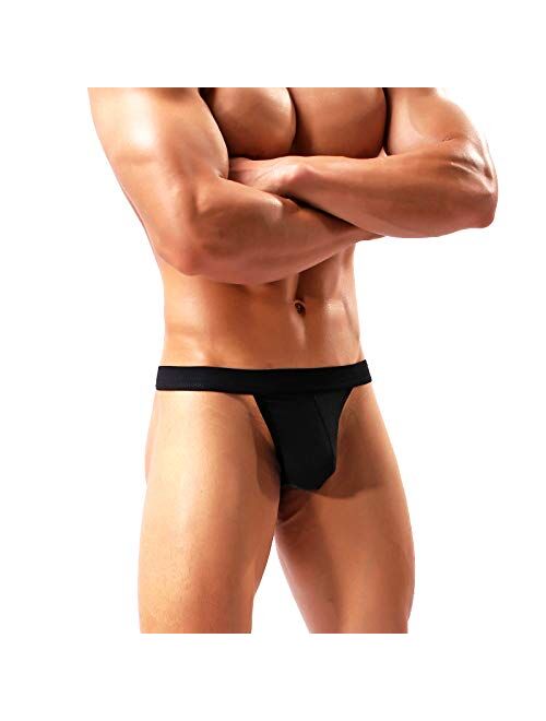 Buy Casey Kevin Men's Thongs Underwear Sexy T-back Mesh G-string Low Rise  Briefs with Elastic Waistband online