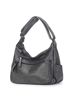 Fashion Crossbody Bag For Women Shoulder Bag Soft PU Leather Handbags Purses Multi Pocket Hobo Tote Bag