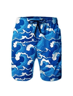 YPTBST Mens Swim Trunks Quick Dry Beach Board Shorts with Mesh Lining Swimwear Bathing Suits