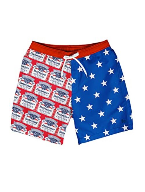 Tipsy Elves Men's American Flag Swim Trunks - Patriotic USA Stars and Stripes Swim Suit