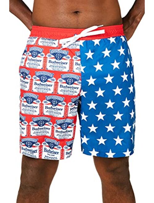 Tipsy Elves Men's American Flag Swim Trunks - Patriotic USA Stars and Stripes Swim Suit