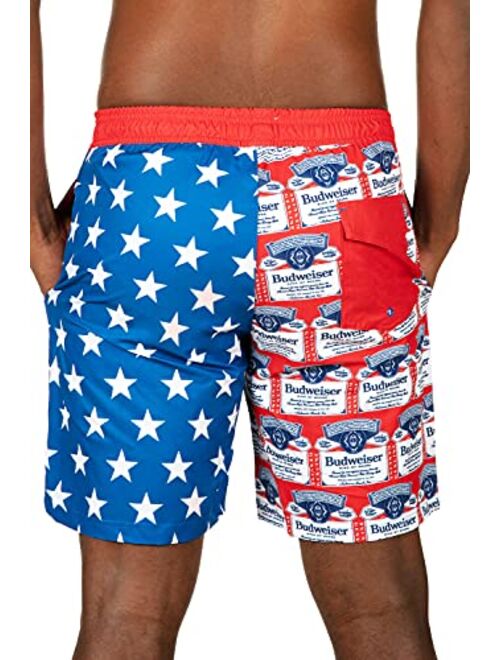 Tipsy Elves Men's American Flag Swim Trunks - Patriotic USA Stars and Stripes Swim Suit