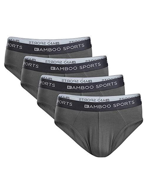 Bamboo Sports Mens No Fly Bamboo Underwear Briefs- Super Soft & Comfortable Fit