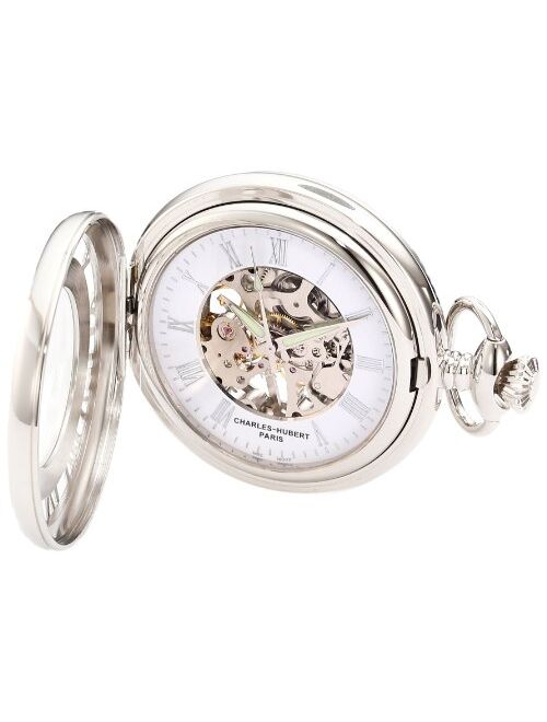 Charles-Hubert Paris Charles-Hubert, Paris 3928 Classic Collection Chrome Finish Brass Mechanical Pocket Watch