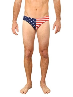 UZZI Men's Hot Body Swim Bikini Swimwear Patriotic Flag