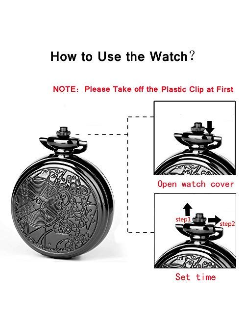 Doctor Who Pocket Watch with Chain Box for Cosplay Dr. Who 58 mm Oversized Quartz Watch Mens