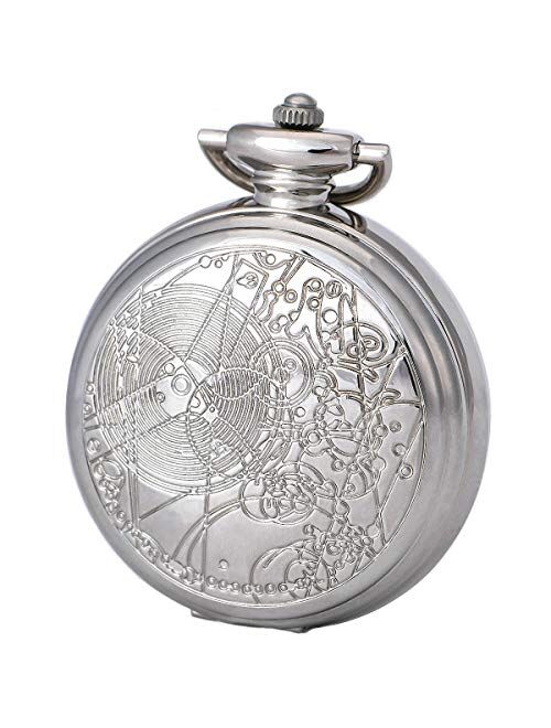 Doctor Who Pocket Watch with Chain Box for Cosplay Dr. Who 58 mm Oversized Quartz Watch Mens