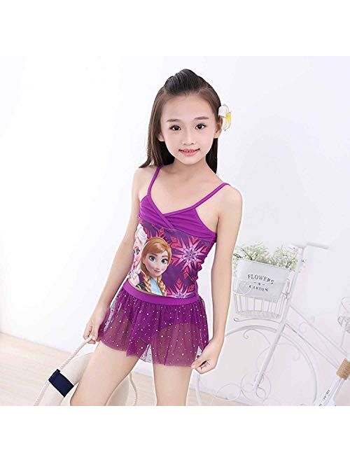 Wnitefg Toddler Little Girls Princess 2-Piece Tankini Swimsuit Swimwear 3-8Y