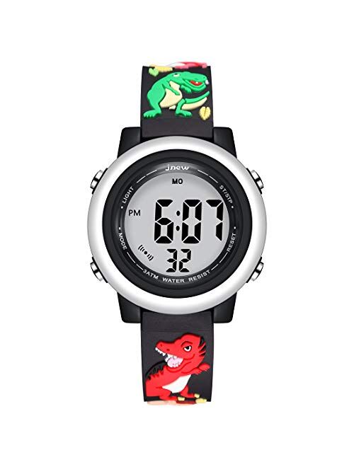 Jianxiang Kids Unicorn Digital Sport Watches for Girls Boys, Waterproof Outdoor LED Timer with 7 Colors Backlight 3D Cartoon Silicone Band Child Wristwatch