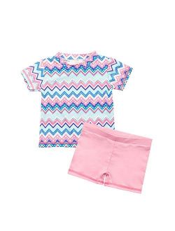 Vivafun Toddler Girls Swimsuit Two-Piece Rash Guard Set UV Protective