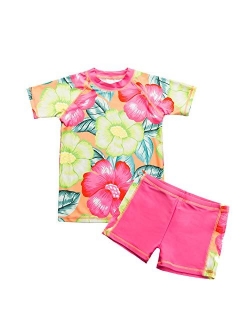 Vivafun Toddler Girls Swimsuit Two-Piece Rash Guard Set UV Protective