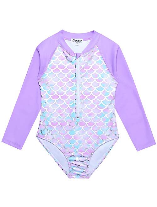 Jxstar Girls Rash Guard One Piece Mermaid/Unicorn Swimsuit Swimwear UPF 50+ UV