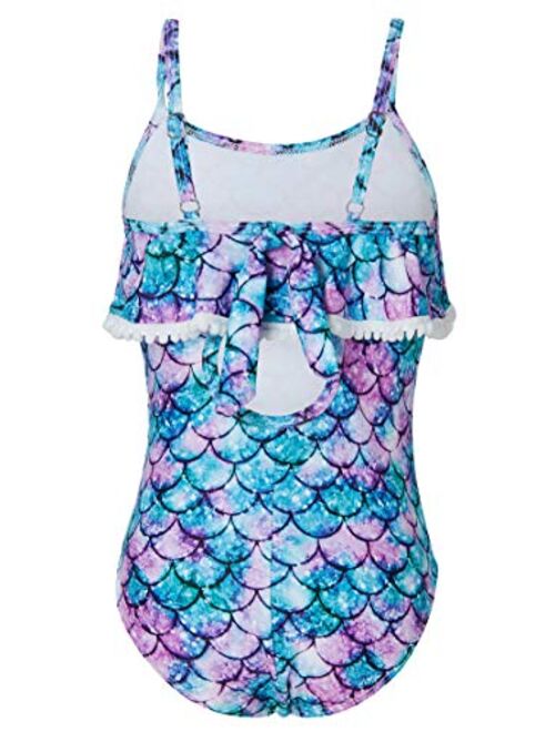 Buy swimsobo Girls Swimsuits Halter One Piece Bathing Suit 3D Printed ...