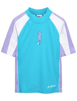 SunBusters Girls Short Sleeve Rash Guard 12 mos - 12 yrs, UPF 50+ Sun Protection