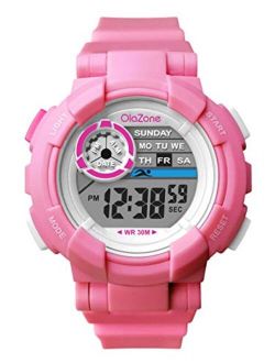 Girls Watch Kids Digital Sports 7-Color Flashing Light Waterproof 100FT Alarm Gifts for Girls Age for 7-10 487