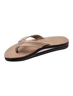 Rainbow Sandals Men's Leather Double Layer with Arch Wide Strap