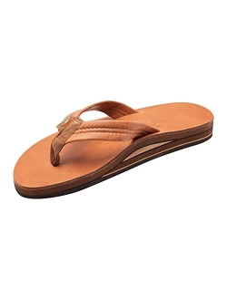 Rainbow Sandals Men's Leather Double Layer with Arch Wide Strap