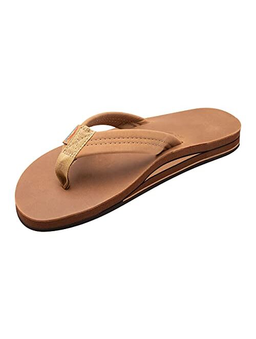 Rainbow Sandals Men's Leather Double Layer with Arch Wide Strap