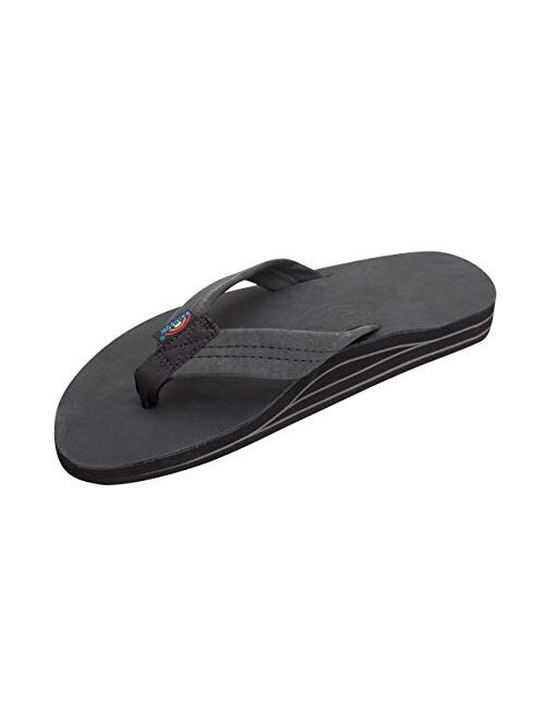 Rainbow Sandals Men's Leather Double Layer with Arch Wide Strap