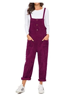 Unifizz Women's Loose Suspender Trousers Wide Leg Overalls Jumpsuit Romper Harem Pants Plus Size