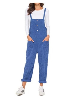 Unifizz Women's Loose Suspender Trousers Wide Leg Overalls Jumpsuit Romper Harem Pants Plus Size