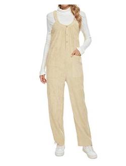 Unifizz Women's Loose Suspender Trousers Wide Leg Overalls Jumpsuit Romper Harem Pants Plus Size