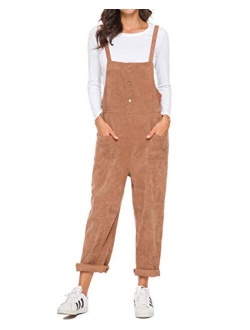 Unifizz Women's Loose Suspender Trousers Wide Leg Overalls Jumpsuit Romper Harem Pants Plus Size