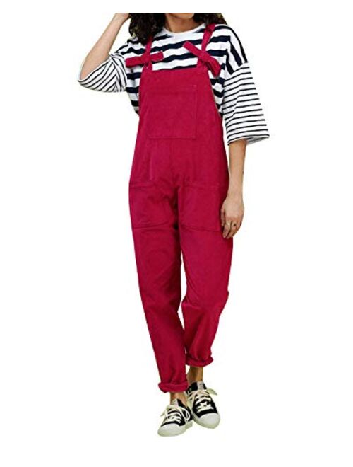 Unifizz Women's Loose Suspender Trousers Wide Leg Overalls Jumpsuit Romper Harem Pants Plus Size