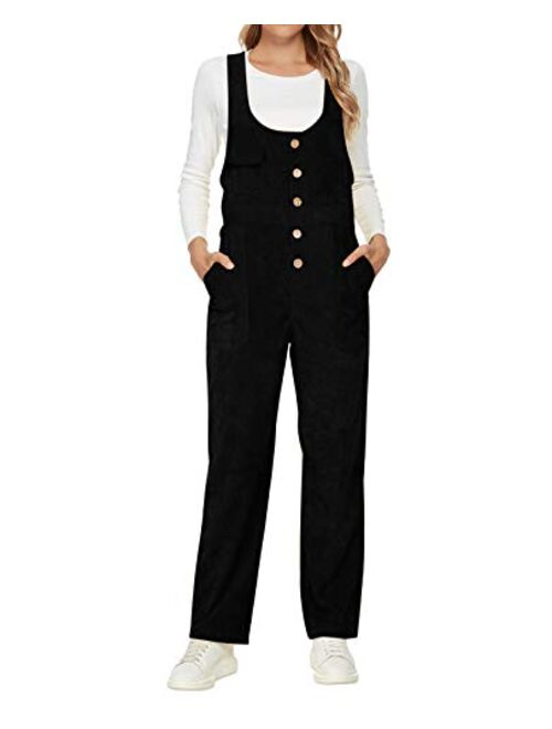 Unifizz Women's Loose Suspender Trousers Wide Leg Overalls Jumpsuit Romper Harem Pants Plus Size