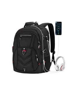 Laptop Backpack 17 Inch Business Travel Backpacks for Men Women Extra Large Waterproof TSA Anti Theft College Hight School Bookbags with USB Charging Port 17.3 Gaming Com