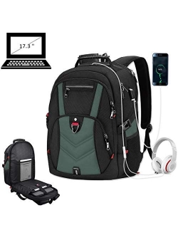 Laptop Backpack 17 Inch Business Travel Backpacks for Men Women Extra Large Waterproof TSA Anti Theft College Hight School Bookbags with USB Charging Port 17.3 Gaming Com