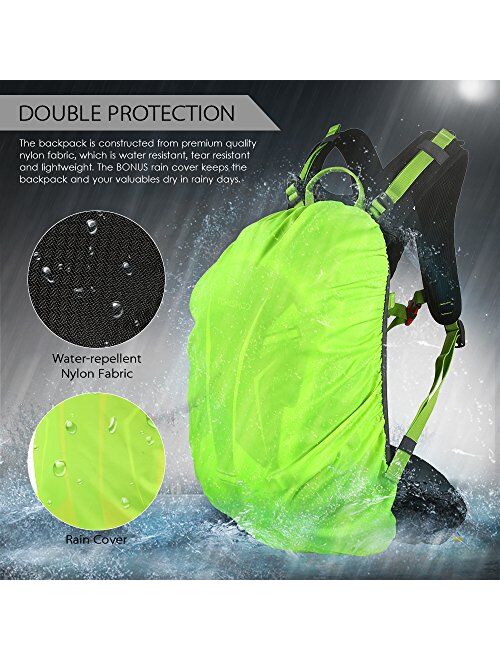 TOMSHOO 20L Cycling Backpack Lightweight Water Resistant Bicycle Bike Travel Camping Hiking Backpack Daypack with Rain Cover Helmet Cover