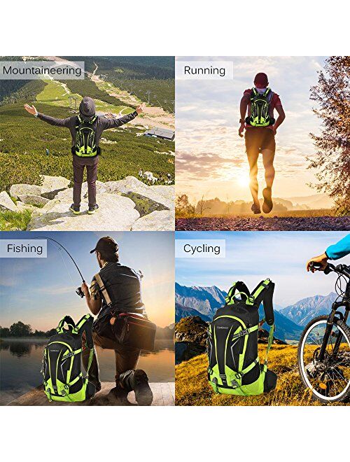 TOMSHOO 20L Cycling Backpack Lightweight Water Resistant Bicycle Bike Travel Camping Hiking Backpack Daypack with Rain Cover Helmet Cover