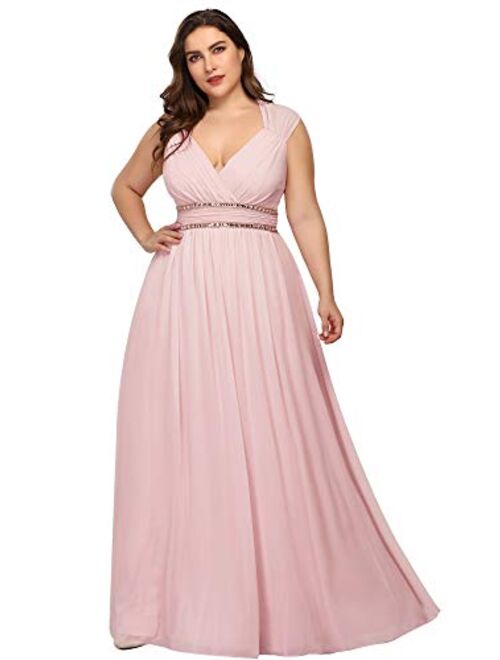 Ever-Pretty Women's Plus Size V-Neck Empire Waist Evening Party Maxi Dress 8697PZ