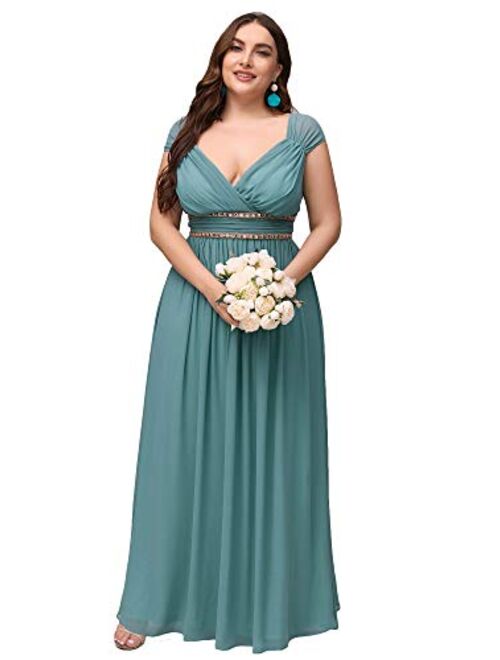 Ever-Pretty Women's Plus Size V-Neck Empire Waist Evening Party Maxi Dress 8697PZ