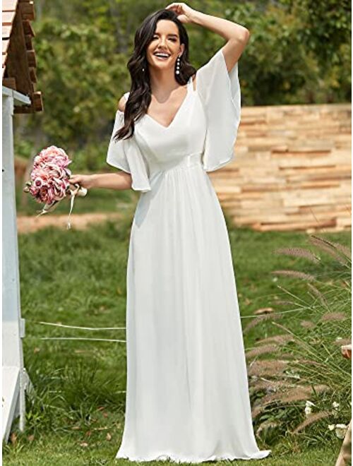 Ever-Pretty Women's A-Line Cold Shoulder Bridesmaid Dress Evening Gowns 7871