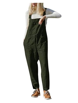 Unifizz Women' Long Loose Casual Solid Color Jumpsuits Wide Leg Overalls