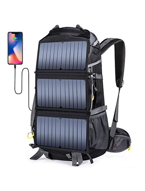 ECEEN Solar Powered Backpack with 20 Watts Solar Charger 78L Rucksack