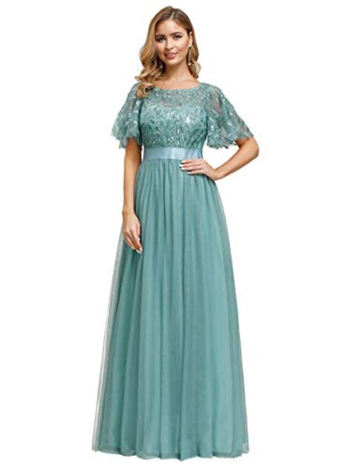 Ever-Pretty Women's A-Line Empire Waist Embroidery Evening Prom Dress 0904