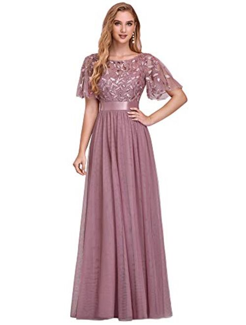 Ever-Pretty Women's A-Line Empire Waist Embroidery Evening Prom Dress 0904