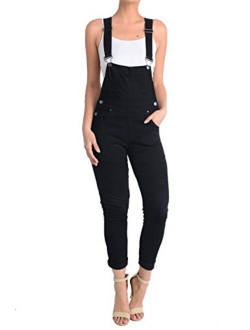 Twiin Sisters Women's Casual Solid Color Slim Fitted Comfy Stretchy Cotton Skinny Jumpsuit Overalls for Women