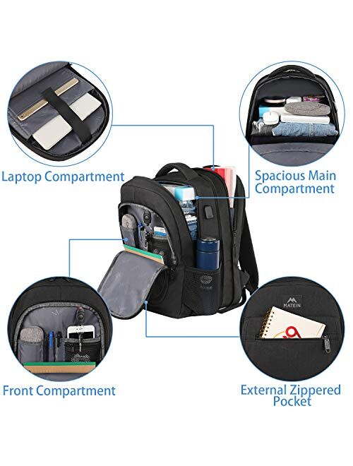 Travel Backpack for Men, Expandable Laptop Backpack with USB Charging Port, Large Anti Theft Business Computer Bag Water Resistant College School Bookbag Gift for Men Wom