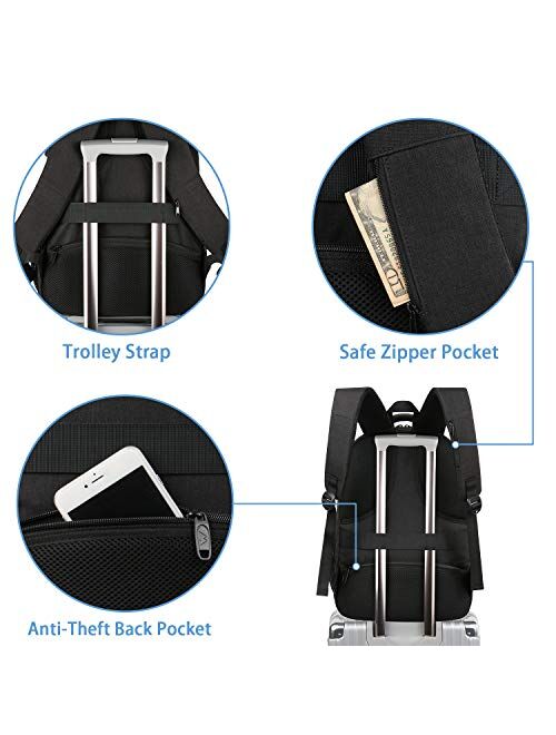 Travel Backpack for Men, Expandable Laptop Backpack with USB Charging Port, Large Anti Theft Business Computer Bag Water Resistant College School Bookbag Gift for Men Wom