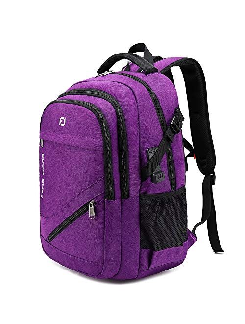 FENGDONG Waterproof Large Laptop Backpack 17.3 inch Durable Travel ,School College Backpack Bookbag Business Backpack with USB Charging, Headset Port and Luggage Sleeve f