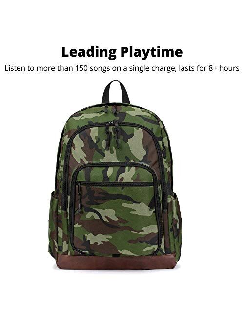 Bluetooth Speaker Backpack with 20-Watt Speakers & Subwoofer for Parties/Festivals/Beach/School. Rechargeable, Works with iPhone & Android (Camouflage, 2021 Premium Editi