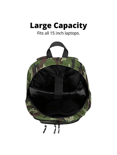 Bluetooth Speaker Backpack with 20-Watt Speakers & Subwoofer for Parties/Festivals/Beach/School. Rechargeable, Works with iPhone & Android (Camouflage, 2021 Premium Editi