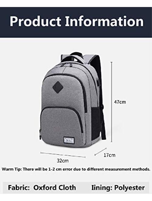 Travel Laptop Backpacks，with USB Charging Port Knapsack,Fits 15.6 Inch Notebook Rucksack ,Hiking Daypacks